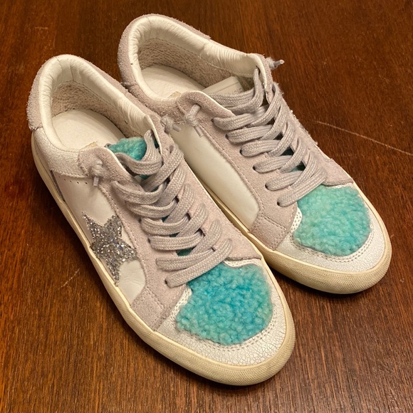 Vintage Havana Zoey Faux Shearling Trim Sneaker US 7 - Picture 2 of 10